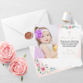 Eerste Heilige Communie foto dank u Uitnodiging