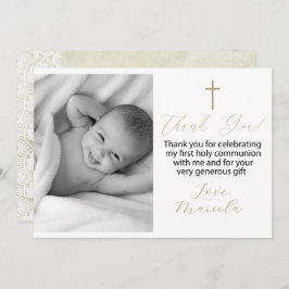 Eerste Heilige Communie foto dank u Uitnodiging