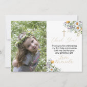 Eerste Heilige Communie foto dank u Uitnodiging (Voorkant)