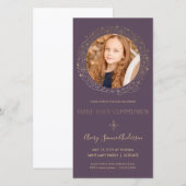 Eerste Heilige Communie Foto Kaart - Uitnodiging,  (Voorkant / Achterkant)