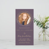 Eerste Heilige Communie Foto Kaart - Uitnodiging,  (Staand voorkant)