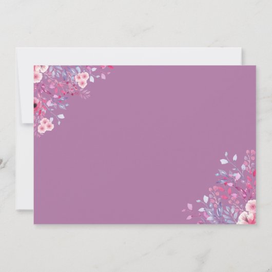 Eerste Heilige Communie Foto met Wilde Lavendelblo Bedankkaart (Achterkant)