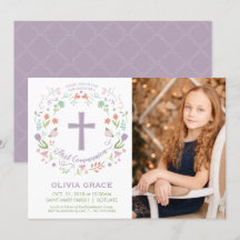 Eerste Heilige Communie Fotouitnodiging, Meisje Ui