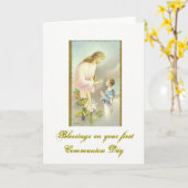 Eerste Heilige Communie - Gefeliciteerd - Kaart (Gele Bloem)