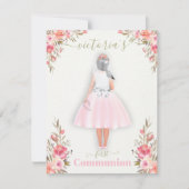 Eerste Heilige Communie Gepersonaliseerd portret m Kaart (Voorkant)