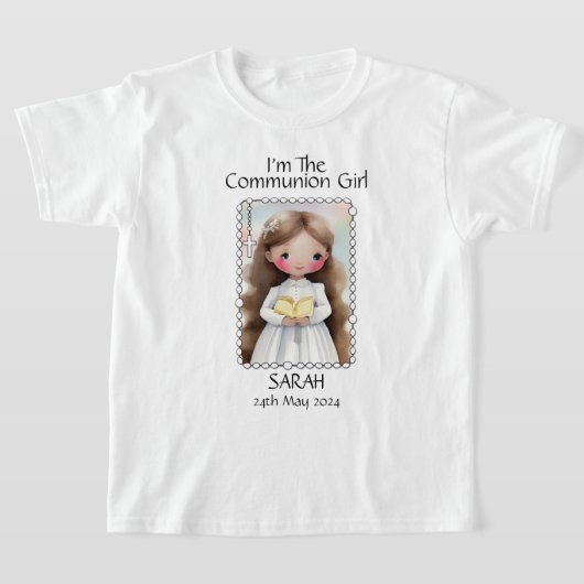 Eerste Heilige Communie - Girls Afbeelding Option  T-shirt (Laagn)