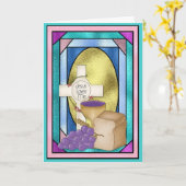 Eerste Heilige Communie, Glas in lood Kaart (Gele Bloem)