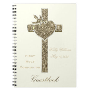 Eerste Heilige Communie Golden Cross Guestbook Notitieboek