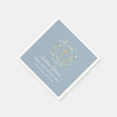 Eerste Heilige Communie Goud Groen Stofblauw Servet (Hoek)