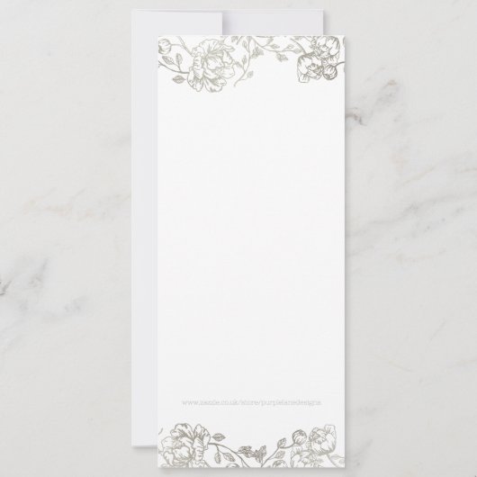 Eerste Heilige Communie Gouden Bloem Kaart (Achterkant)