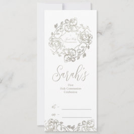 Eerste Heilige Communie Gouden Bloem Kaart