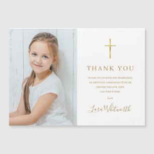 Eerste Heilige Communie Gouden Dank Je Foto