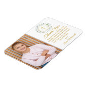 Eerste Heilige Communie Gouden Groene Foto Bedankt Magneet (Linkerzijde)