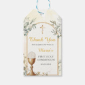 Eerste Heilige Communie Gouden Kruis Cadeaulabel (Voorkant)
