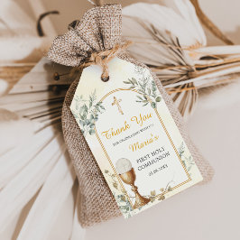 Eerste Heilige Communie Gouden Kruis Cadeaulabel