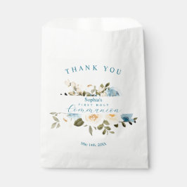 Eerste Heilige Communie Greenery Ivory Blue Flower Bedankzakje