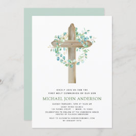 Eerste Heilige Communie Greenery Sage Eucalyptus I Kaart