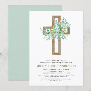 Eerste Heilige Communie Greenery Sage Eucalyptus I Kaart