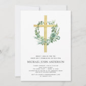 Eerste Heilige Communie Greenery Sage Eucalyptus I Kaart (Voorkant)