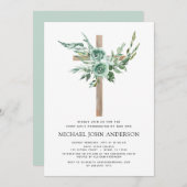 Eerste Heilige Communie Greenery Sage Eucalyptus I Kaart (Voorkant / Achterkant)