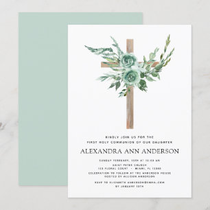 Eerste Heilige Communie Greenery Sage Eucalyptus I Kaart