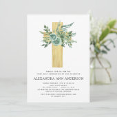 Eerste Heilige Communie Greenery Sage Eucalyptus Kaart (Staand voorkant)