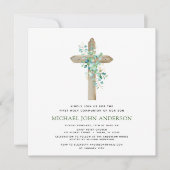 Eerste Heilige Communie Greenery Sage Eucalyptus Kaart (Voorkant)