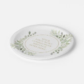 Eerste Heilige Communie Greenery Waterverf Gold Papieren Bordje (Gekanteld)