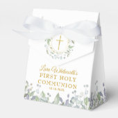 Eerste Heilige Communie Groene Bladeren Bedankdoosjes (Voorkant Zijde)