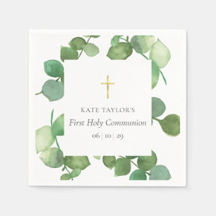 Eerste Heilige Communie Groene Eucalyptus Servet