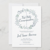 Eerste Heilige Communie Groene Krans Kaart (Voorkant)