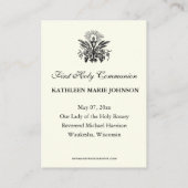 Eerste Heilige Communie Guadalupe Prayer Visitekaartje (Achterkant)