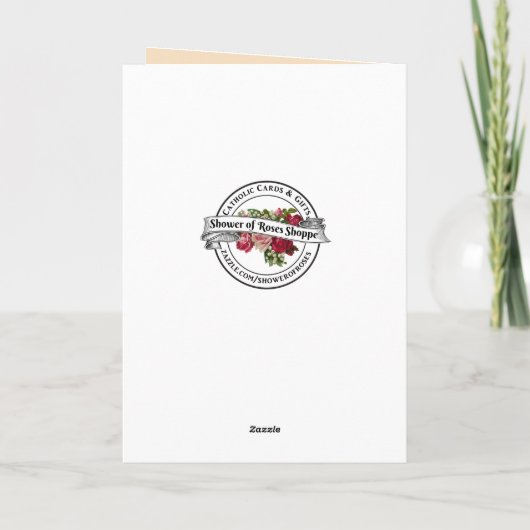 Eerste Heilige Communie Host Chalice  Rozen Feestdagen Kaart (Achterkant)