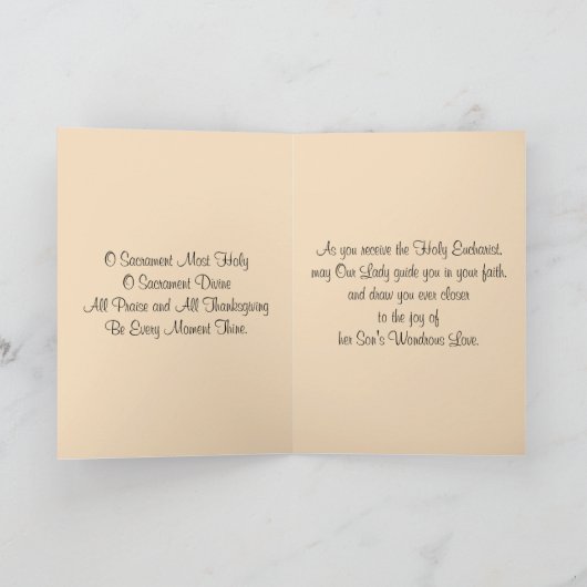 Eerste Heilige Communie Host Chalice  Rozen Feestdagen Kaart (Binnen)