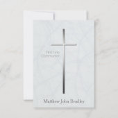 Eerste Heilige Communie in blauwe uitnodiging (Voorkant)