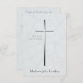 Eerste Heilige Communie in blauwe uitnodiging (Voorkant / Achterkant)