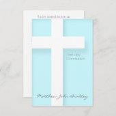 Eerste Heilige Communie in het blauw Kaart (Voorkant / Achterkant)