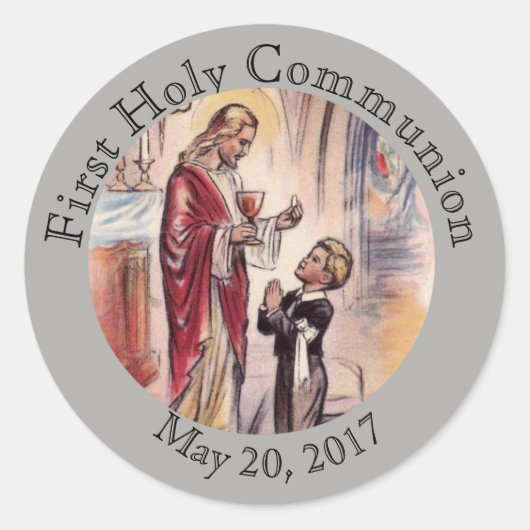 Eerste Heilige Communie Jezus Eucharist Ronde Sticker (Voorkant)