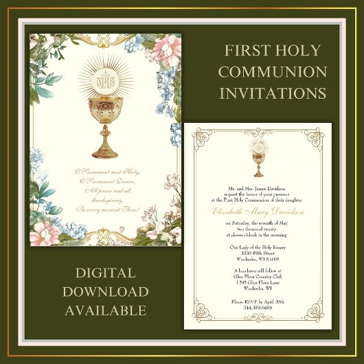 Eerste Heilige Communie Jezus Eucharistie Kaart