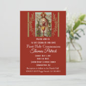 Eerste Heilige Communie Jezus Eucharistie Uitnodig Kaart (Staand voorkant)