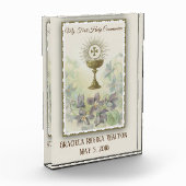 Eerste Heilige Communie Jezus Gastheer Kelk Keepsa Fotoblokken (Links)