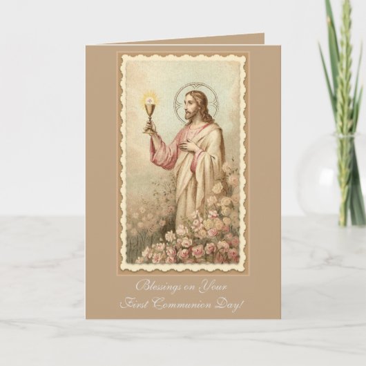 Eerste Heilige Communie Jezus Kelk Kaart (Voorkant)