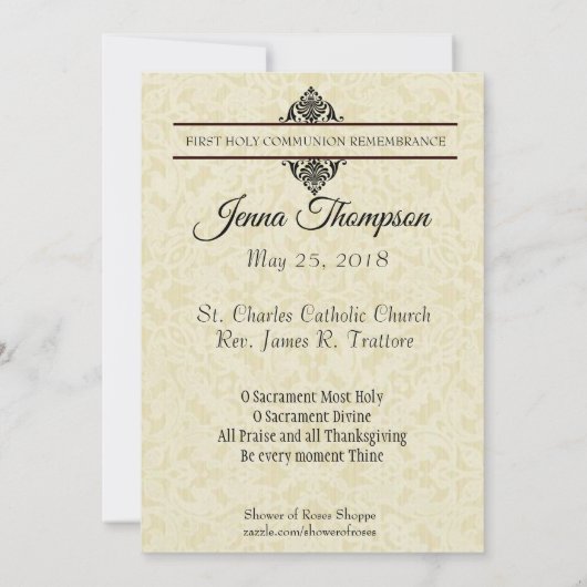 EERSTE HEILIGE COMMUNIE JEZUS KINDEREN HERDENKING KAART (Achterkant)