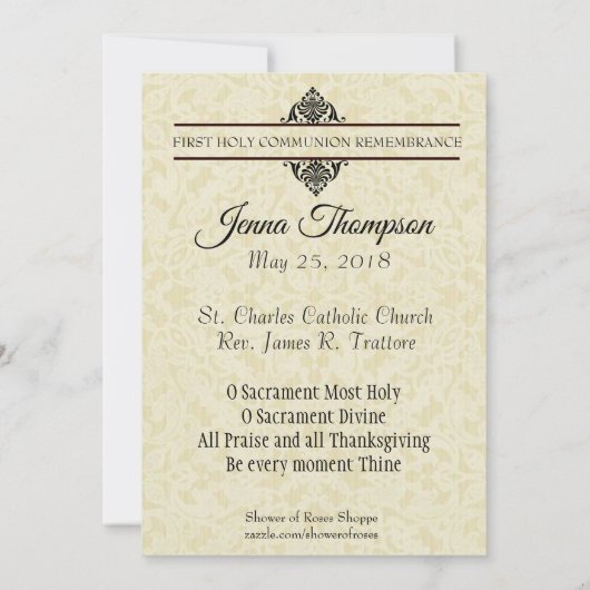 EERSTE HEILIGE COMMUNIE JEZUS KINDEREN HERDENKING KAART (Achterkant)