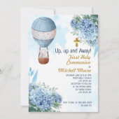 Eerste Heilige Communie Jongen Hete Luchtballon Ol Kaart (Voorkant)