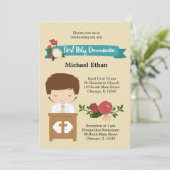 Eerste Heilige Communie jongen * kies achtergrondk Kaart (Staand voorkant)