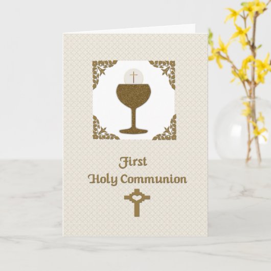 Eerste Heilige Communie Kaart (Gele Bloem)