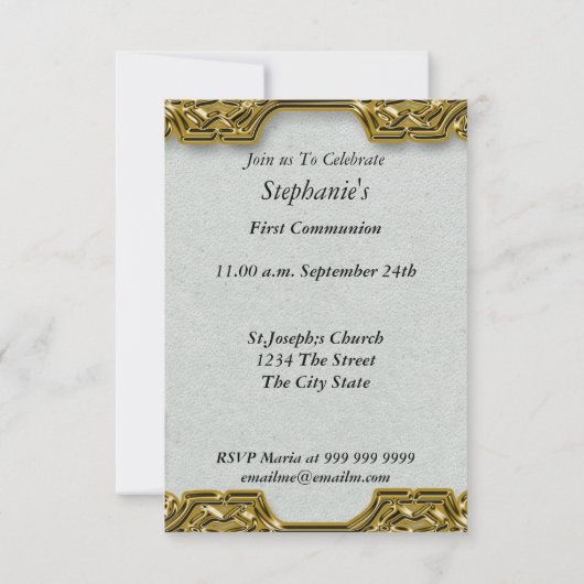 Eerste Heilige Communie Kaart (Achterkant)