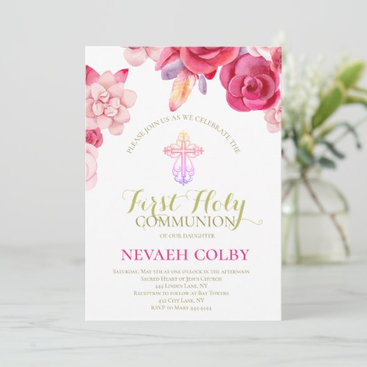 Eerste heilige communie kaart (Staand voorkant)