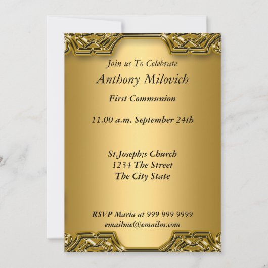 Eerste Heilige Communie Kaart (Achterkant)